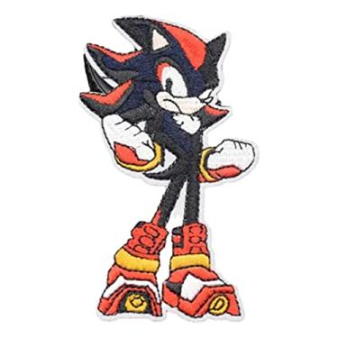 Imagem de Personagem Sonic Shadow bordado 10 cm de altura com aplique de ferro