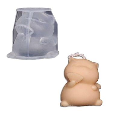Imagem de Tone Fun Molde de silicone de gato com forma de leque para fazer velas, resina, velas de aromaterapia, sabonete de cera artesanal, decoração de casa, artesanato