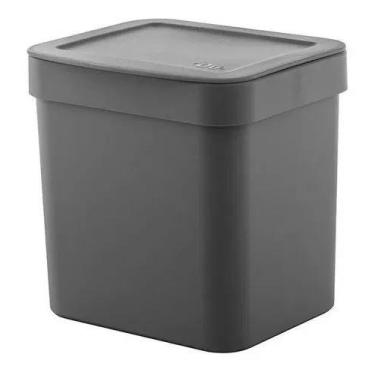 Imagem de Lixeira Trium C/ Tampa 4,7 L Cozinha Ou Cesto De Lixo, Chumbo