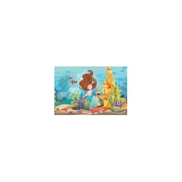 Imagem de Painel de Lona Sereia e Castelo no Fundo do Mar - Fabrika de Festa, 10