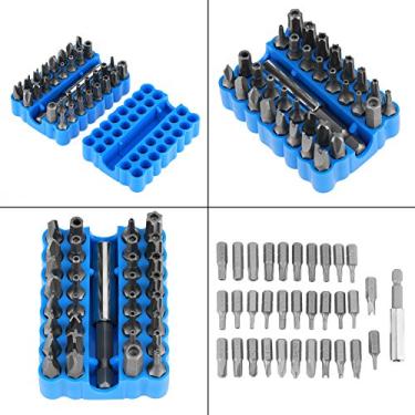 Imagem de Conjunto de Bits de Chave de Fenda de Precisão de Segurança Oca Multifuncional de 32 Unidades, Feito de CRV6150, Bits Magnéticos Com Caixa de Plástico para Consertar Telefone