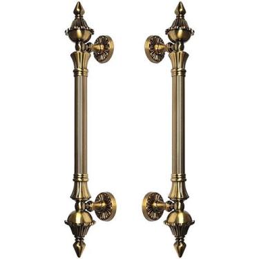 Imagem de Puxador Duplo Classic 530mm Ouro Velho Porta Pivotante Correr Passagem