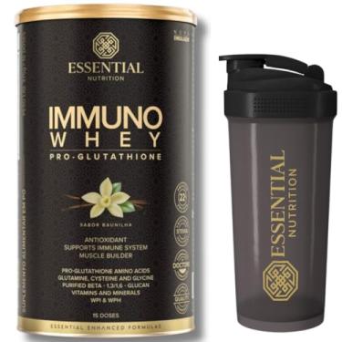 Imagem de Kit Immuno Whey Protein Isolado e Hidrolisado Pro-Glutathione - Vanilla - Essential Nutrition 15 doses + Coqueteleira oficial
