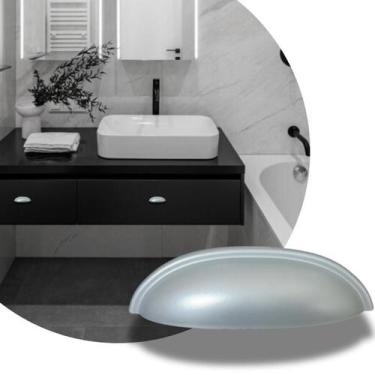 Imagem de 4 Puxador Concha para Gavetas, Móveis, Armários Prata Fosco - Compras 