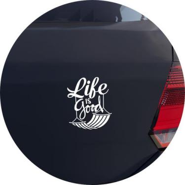 Imagem de Adesivo de Carro Life is Good - A Vida é Boa - Cor Branco - Melhor Ade