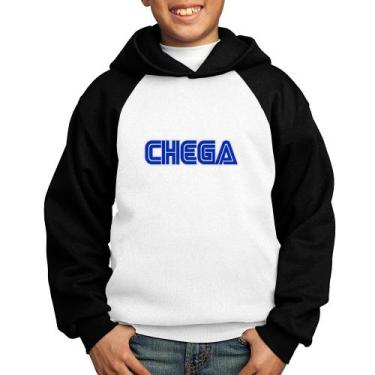 Imagem de Moletom Infantil Chega - Foca na Moda, Branco, Preto, 8