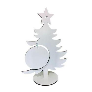 Imagem de KIT 50 Arvores de natal de MDF com enfeite para sublimação 02 - MDF PR