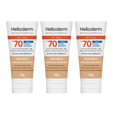 Imagem de Kit C3 Protetor Solar Facial Bege Médio FPS70  Helioderm - Kley Hertz 