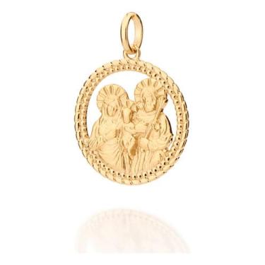 Imagem de Pingente Medalha Com Sagrada Família Ao Cen 542666 - ROMMANEL, Branco,