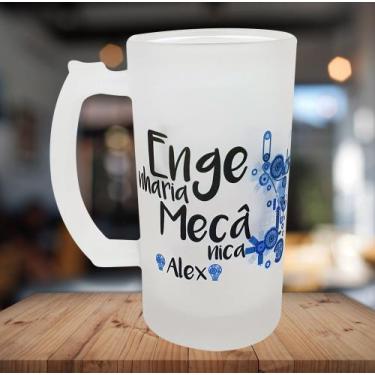 Imagem de Caneca Vidro Cerveja Profissão Carreira Engenharia Mecânica - GMH Prod