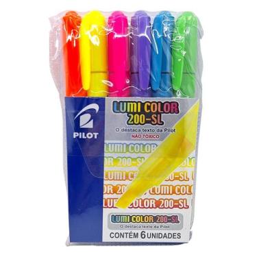Imagem de Estojo 06 marca-textos PILOT Lumi Color 200-SL Neon