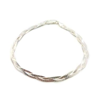 Imagem de Pulseira Transada Feminina Prata 925 18 Cm 3 Fios  - Lojas La&Ny