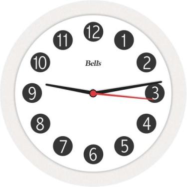 Imagem de Relógio de Parede Redondo Branco 21,7CM - Bell S
