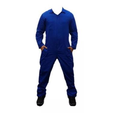 Imagem de Macacão Zíper De Brim Comum Obras Jardinagem - A Fabrica Maquinas, Azu