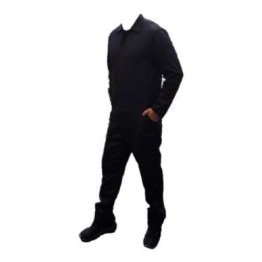 Imagem de Macacão Brim Obras 100% Algodão - A Fabrica Maquinas, Preto, XG