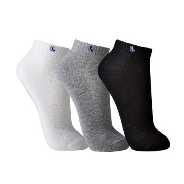 Imagem de Kit 3 meia lupo cano curto sport ref: 3225 masculino, Branco, Cinza, P