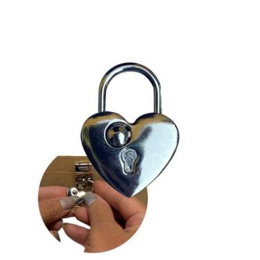 Imagem de Cadeado Automático Modelo Coração para Caixa Maleta Artesanato Kit 3 U