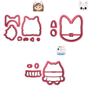 Imagem de Kit 3 Cortadores Gabby Casa Mágica Panda Dollhouse - DOCE IMPRESSO, 8,