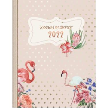 Imagem de 2022: Pink Flamingo Planner - Large Monthly Weekly Organizer with Notes Section + 45 Dot Grid Pages, To Do List 8.5x11 - Modern Calendar January - December Year A4 - Schedule Notebook Journal Almanac
