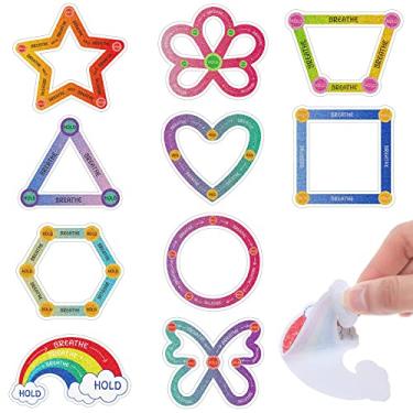 Imagem de Crtiin Adesivos sensoriais de ansiedade com citações inspiradoras tiras texturizadas calmas para alívio de saúde mental, fita sensorial, brinquedos antiestresse para adultos e adolescentes (em forma)