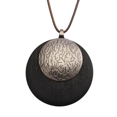 Imagem de GelConnie Colares de madeira para mulheres, colar de couro dourado, longo, boho em camadas, prata, hippie, gargantilha, joia boêmia para mulheres, Couro sintético, Sem Pedra Preciosa