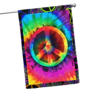Imagem de FLAGWIX Bandeira da paz hippie - decoração boho para casa, exterior - bandeira de casa 76 x 101 cm, dupla face, lona resistente para uso interno e externo