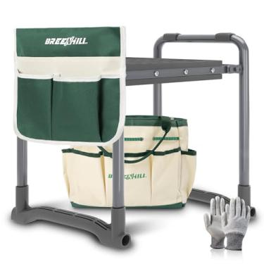 Imagem de BREENHILL 【Novo melhorado】 Assento de jardinagem para idosos, banco de jardim dobrável, banco de jardim portátil para ajoelhar e sentar, presentes para jardineiros