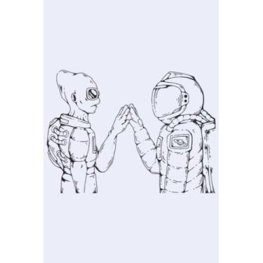 Imagem de Alien Notebook: Brilliant White Matte Finish Lined Journal, 120 Pages, 6 x 9, Gift For Thinkers, List Makers and Doers (Alien Journal)