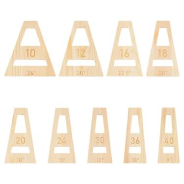 Imagem de BENECREAT Conjunto de ferramentas de cunha segmentadas com 9 peças, tigela segmentada trapezoidal branca amêndoa para fabricação de tigelas segmentadas, trenó, torneamento de madeira, 5 mm de