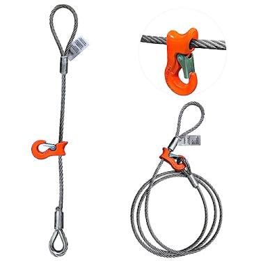 Imagem de YATOINTO Eslinga de Cabo de Aço de Perna Única 2,5T/5500Lbs Carga Nominal 8,2 Pés Comprimento 0,5" de Diâmetro Alça de Olhal Flamenga para Dedal de Serviço Pesado com Estrangulamento Deslizante Cabo D