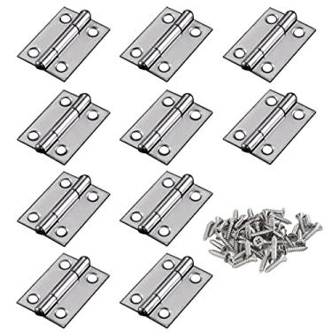 Imagem de Adiyer 10 peças de aço inoxidável 304 dobradiças dobráveis de 2,5 cm pequenas dobradiças de porta para caixa de joias de madeira com tampa de artesanato (25 mm x 18,5 mm x 0,8 mm)