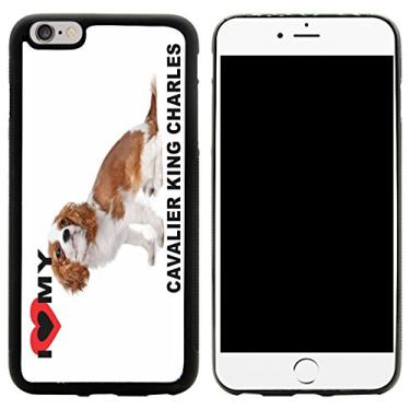 Imagem de Rikki Knight Capa híbrida I Love My Brown Cavalier King Charles Puppy Dog Design iPhone 6/6s Plus, preta