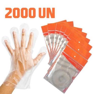 Imagem de Luva Plástica Descartável Proteção Restaurante Buffet 2000un - Fuxing