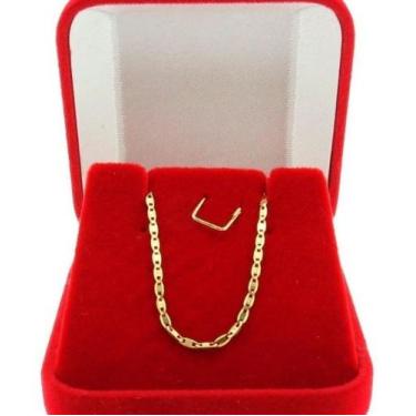 Imagem de Colar Corrente Piastrine Feminina 45cm Ouro 18k - DR Joias