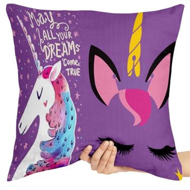 Imagem de Capa de Almofada premium Unicórnio cavalo mitologia Decoração 45x45 grande