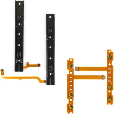 Imagem de jujinglobal Right and Left Slide Rail and SR SL Button Key with Ribbon Flex Cable Replacement Part for Switch Joycon Accessories Parts