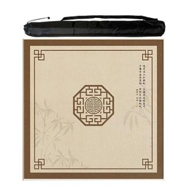 Imagem de MAT MAHJONG SQUERSO, Tampa De Mesa De Redução De Ruído Anti -deslizamento Com Bolsa De Transporte, Toalha De Mesa Grossa Para Jogos De Azulejos Para Cartas De Pôquer De Festas Familiares(Beige 2,80 cm