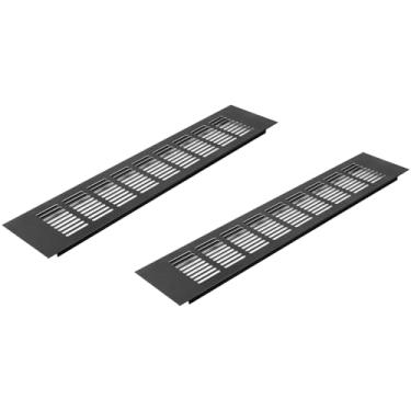 Imagem de Vent Systems Grade de ventilação de suprimento de ar de 40,6 x 7,6 cm (dimensões externas) - Pacote com 2 - Defletor de ventilação de porta de admissão/escape retangular de alumínio marrom - HVAC para