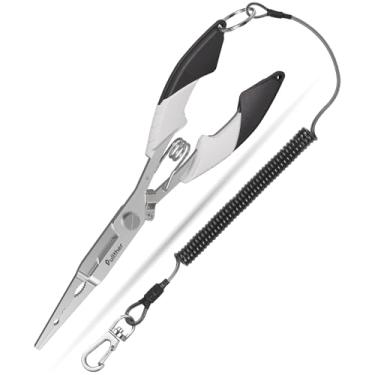 Imagem de pullther fishing Equipamento de pesca, alicate de pesca removedor de gancho, ferramentas de pesca de aço inoxidável, multiferramenta para água salgada e doce
