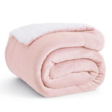 Imagem de Cobertor Sherpa Bedsure para Sofá - 130x150cm - Rosa
