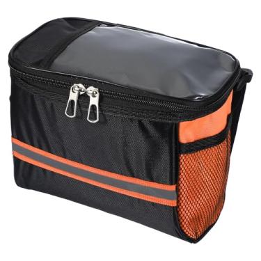 Imagem de PATIKIL Bolsa para guidão de bicicleta, bolsa para quadro de bicicleta, impermeável, com faixa refletiva, acessórios de bicicleta para homens e mulheres, ciclismo ao ar livre, mountain road bikes,