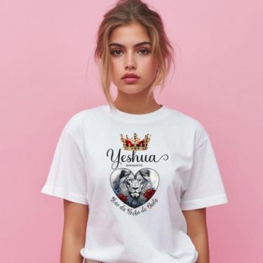 Imagem de Camiseta Feminina T-shirt 100% Algodão Estampas Religiosas Moda Cristã