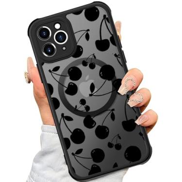 Imagem de SEXYMOM Capa magnética para iPhone 12 Pro com protetores de tela de privacidade X2 - Compatível com carregamento sem fio, lindo design floral para mulheres e meninas, capa de telefone fosca