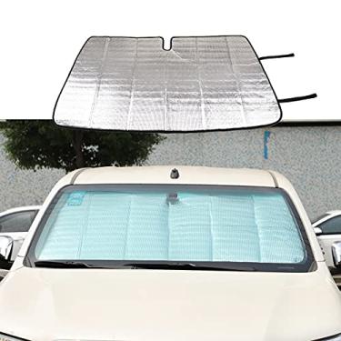 Imagem de Para-brisa compatível com Toyota Hilux 2015-2022, acessórios protetor de viseira solar blocos dobráveis raios UV mantêm seu carro mais fresco (vidro frontal 1 peça)