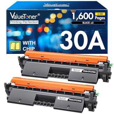 Imagem de Valuetoner Cartucho de toner de substituição compatível para HP 30A cartucho de toner preto 30X CF230A CF230X para Laserjet Pro MFP M203dw M227fdn M227fdw M203dn M203d M227sdn M227 M203 (pacote com 2,