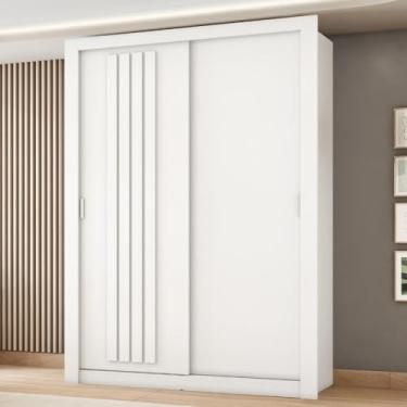 Imagem de Guarda Roupa Solteiro 2 Portas Darvi Carraro Ripado Branco