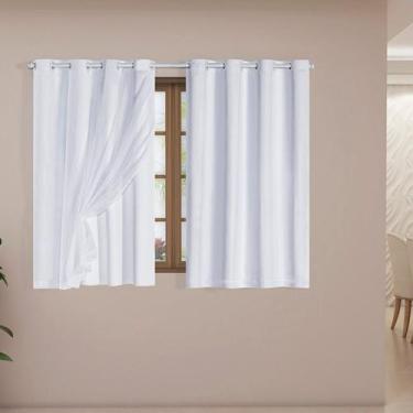 Imagem de Cortina Blackout com Tecido Voil 2,0 x 1,4 Para Sala Quarto - GDECORAC