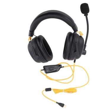 Imagem de Fone de Ouvido para Jogos de Resolução Com Fones de Ouvido de Redução de Ruído, HIFI 7.1 Campo de Som Circundante Vívido, Fones de Ouvido Leves sobre Os Ouvidos para PC, (Preto)