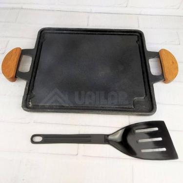 Imagem de Chapa Bifeteira Antiaderente Fogão Churrasqueira Alumínio - UAILAR