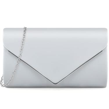 Imagem de TINDTOP Bolsas de mão para mulheres, bolsas formais de couro PU para noite, bolsas de ombro para festas, casamentos, coquetéis, bailes de formatura, Prata